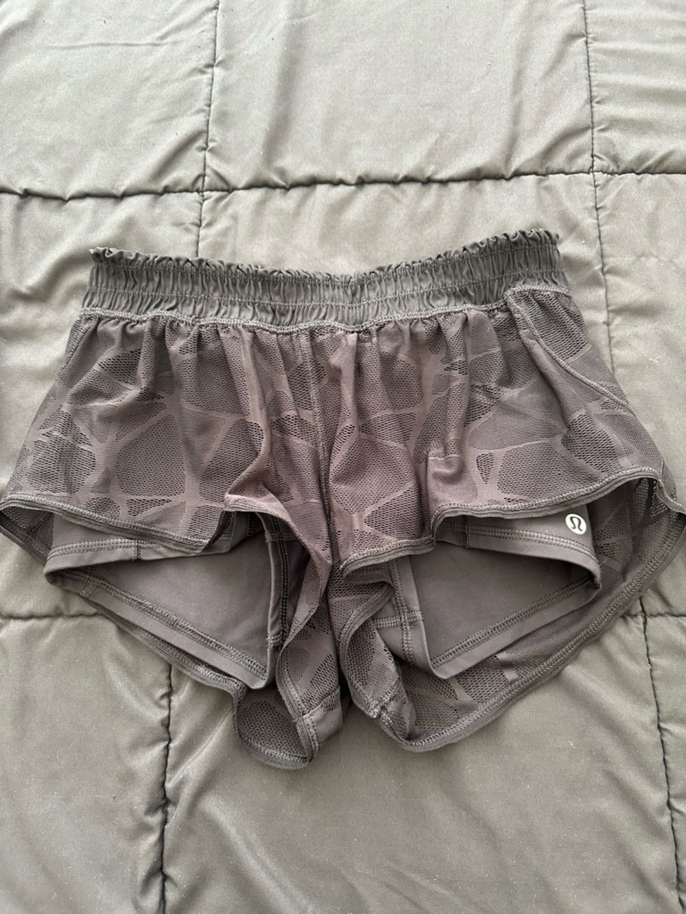 Lululemon Black Mesh Layered Running Shorts
